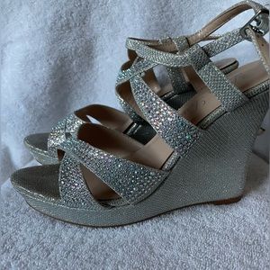 Lauren Lorraine Sparkle Wedge Shoes
